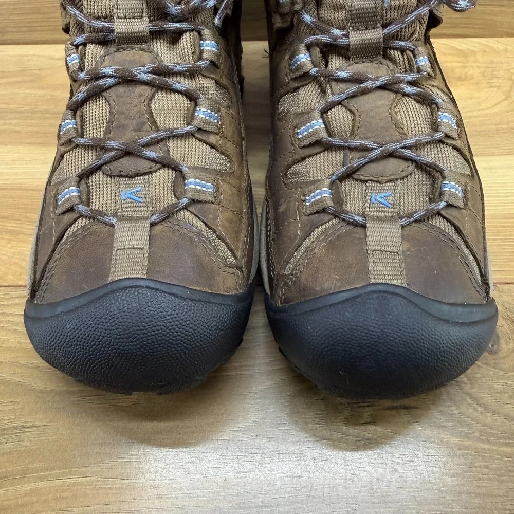 KEEN Targhee II Dry Mid Boots Womens 8 Brown Leather Waterproof Hiking Outdoor